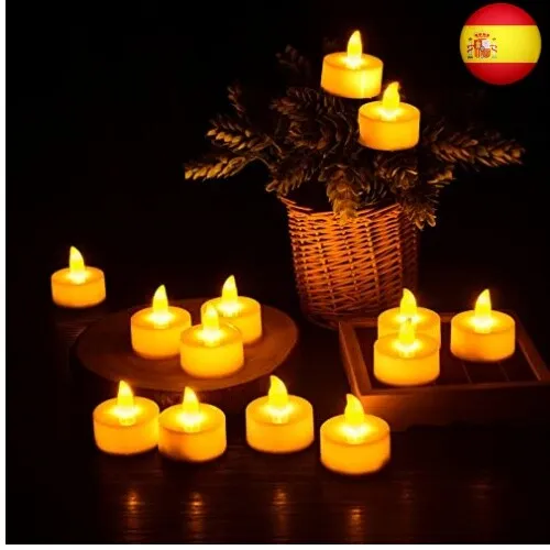 Diyife Vela LED, [12 Pcs] Luces de Té sin Llama Velas Led de Té Velas E