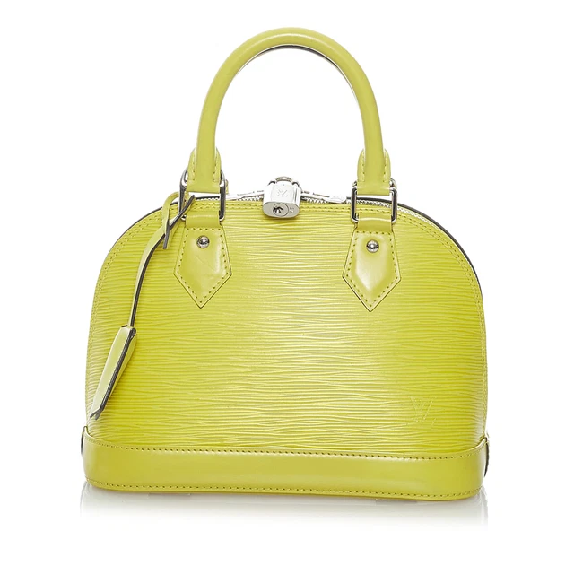 Authenticated Louis Vuitton Epi Alma BB Yellow Leather Satchel Authenticated Louis Vuitton Epi Alma BB Yellow Leather Satchel