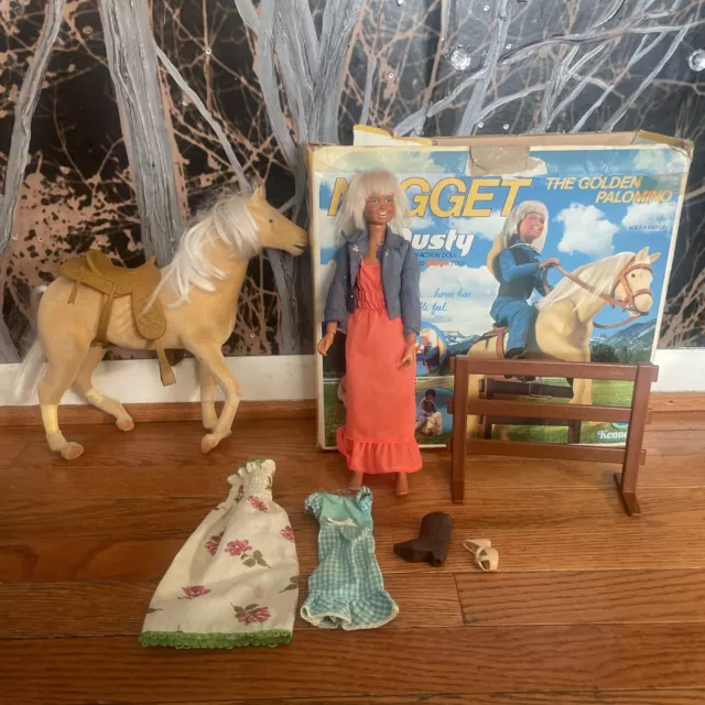 Vintage 1970s Kenner DUSTY Doll Golden Palomino Nugget Horse Doll Accessories