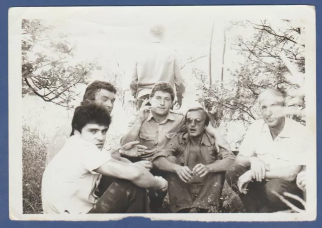 Handsome Guys smoking cigarettes and cuddling Cute Boy Soviet Vintage Photo USSR