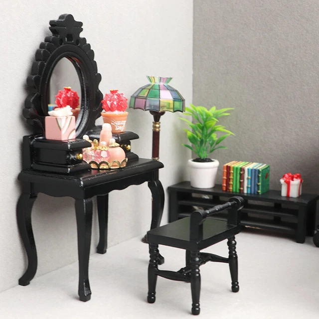 1set Dresser Dollhouse Miniature 1/12 Toilet Table Make Up ​Accessories Funiture