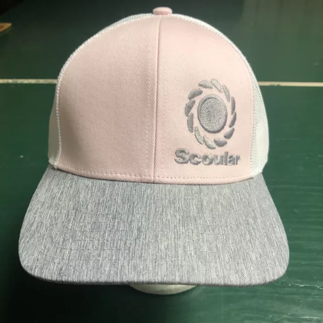 Scoular Agriculture Mesh Back Hat Adjustable Pink White SnapBack Cap