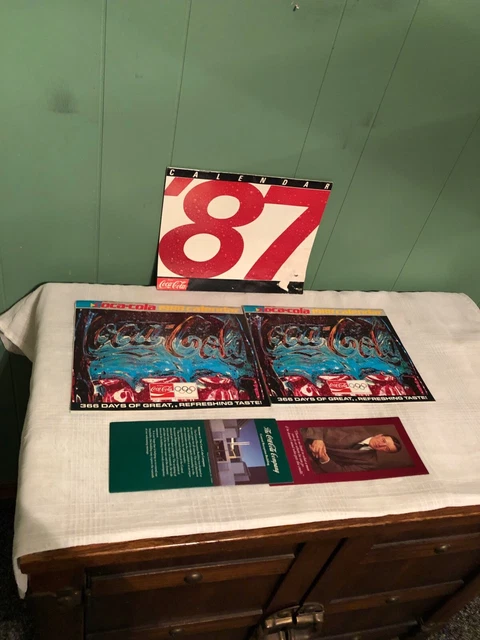 1987/88 Coke Calendars 3 Lot Vintage Original Coke Coca Cola Soda Advertising
