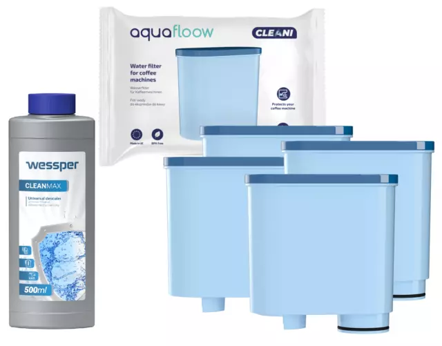 4x Wasserfilter für Philips Saeco wie AquaClean CA6903/10 und Entkalker Wessper
