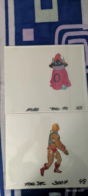 heman animation cells motu He-man Orko lot 2 certificate authentication