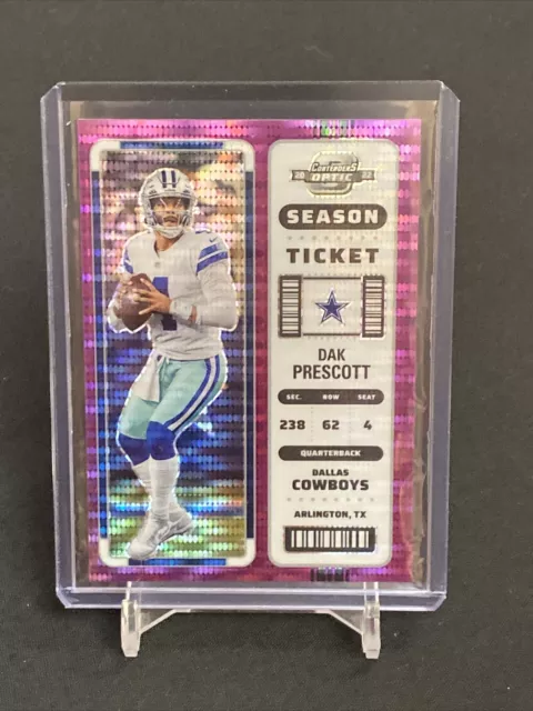 2022 Contenders Optic Football Dak Prescott Card # 15 Purple Pulsar Prizm 09/26