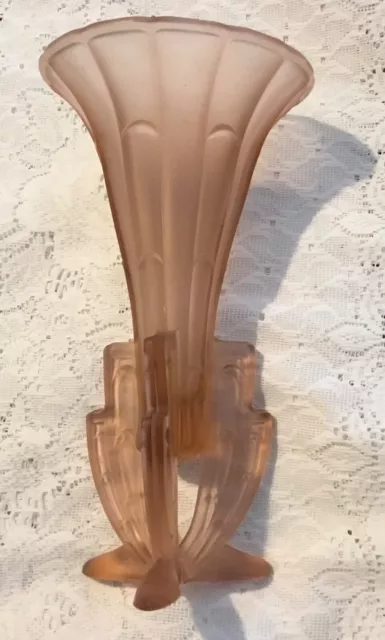 ‘Sowerby’ =Art Deco- Pink Frosted Vase