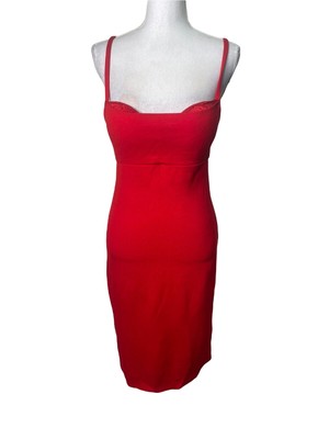 Victoria's Secret 34C Bombshell Miraculous Plunge Bra Top Push Up Dress Red a16