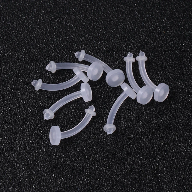 4 Bag Clear Nose Piercing Plastic Nose Stud Body Piercing Set
