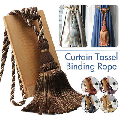 1 Pair Curtain Holdbacks Tassel Curtain Tie Backs Rope Strap Room Decor Home