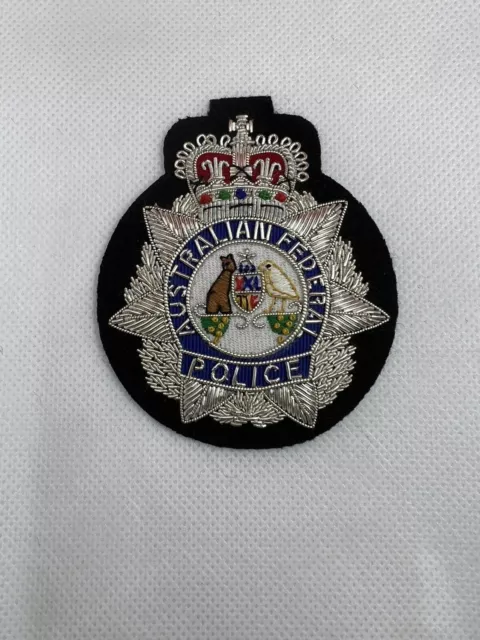 Australian Federal Police Hand Embroidered Bullion Wire Hat Badge Replica Badge
