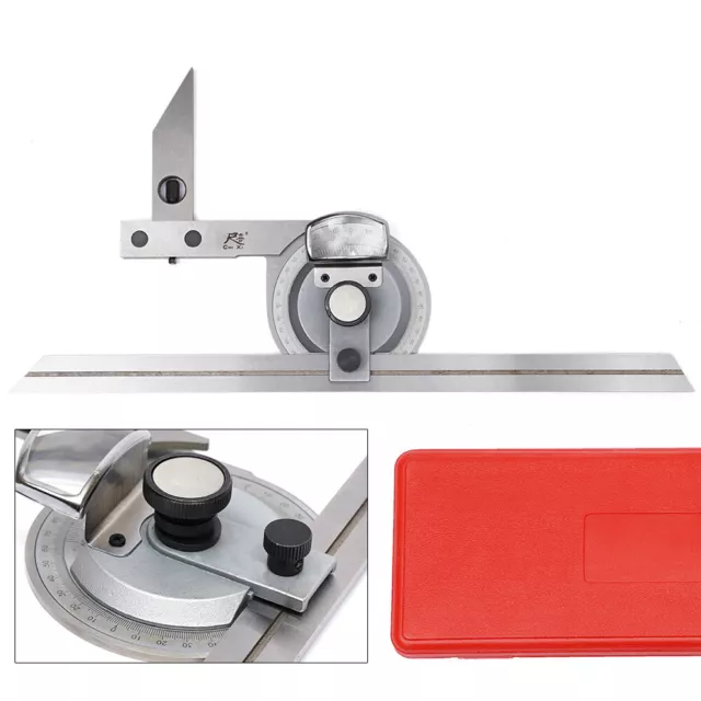 Universal Bevel Dial Protractor with Blade 0-360 Degree High Carbon Steel USA