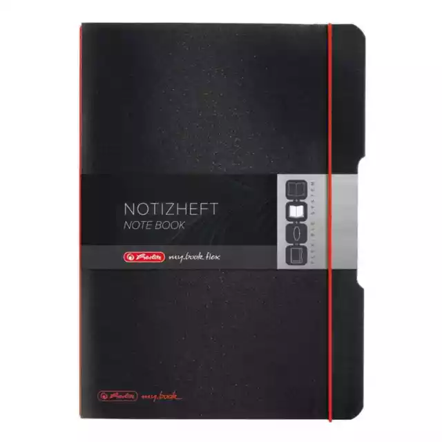 HERLITZ 11361508 PP myBook - Notizheft A4 2x 40 Blatt kariert und liniert schw.