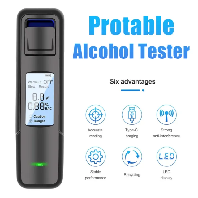 Portable Digital Breath Alcohol Tester Breathalyzer Analyzer Police Detector US