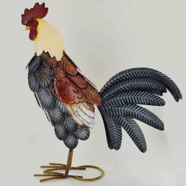 Metall Hahn Skulptur Haus Garten Hahn Ornament Huhn Dekoration