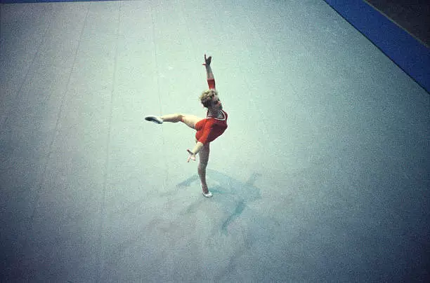 1960s Vera Caslavska Of Czechoslovakia In The Floor 1 Gymnastics Old Photo