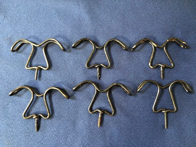 Set Of 6 Steel Wire Antique Clothes Tree Hook Hooks Hanger Black Finish 2