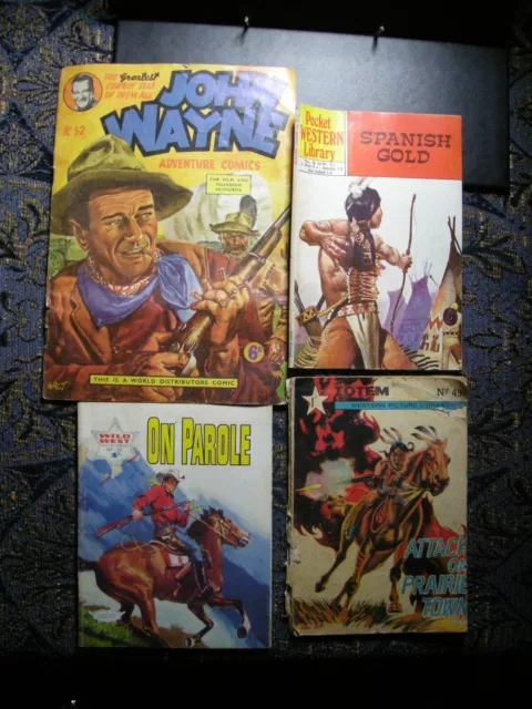 4 Comics Wild West - Totem - Pocket Western & John Wayne  1960's