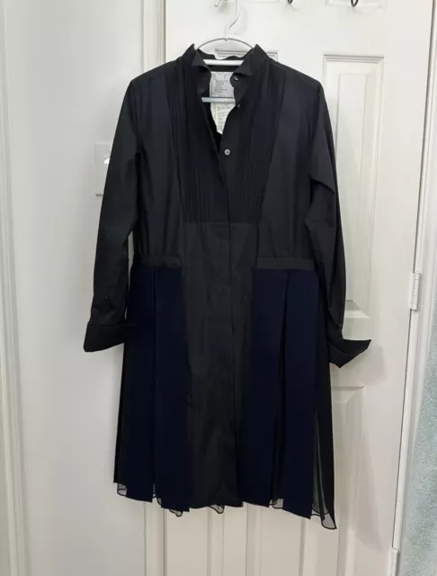 SACAI shirt pleated dress Black XL 2