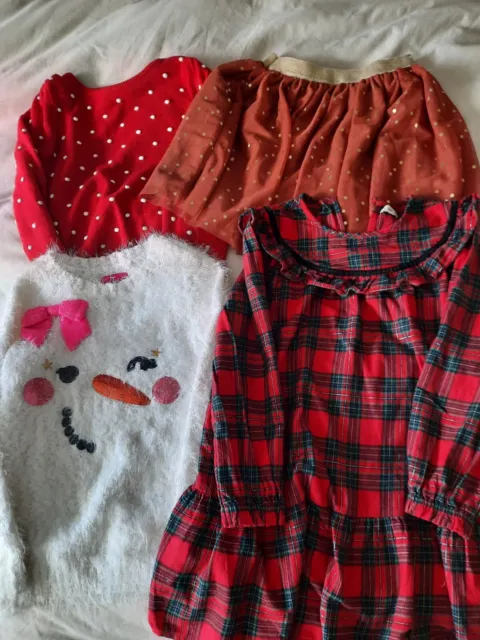 Girls Christmas bundle Christmas dress Jumpers Bundle age 8 - 9