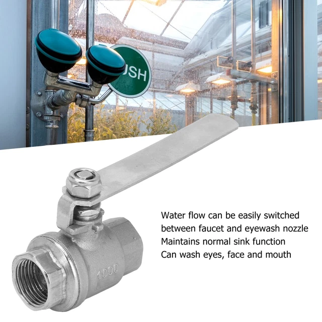 Eye Wash Diverter Valve Brass Multifunctional Rust Free Replaceable Silver F GHB