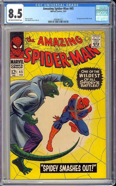 Amazing Spider-Man #45 High Grade Silver Age Vintage Marvel Comic 1967 CGC 8.5