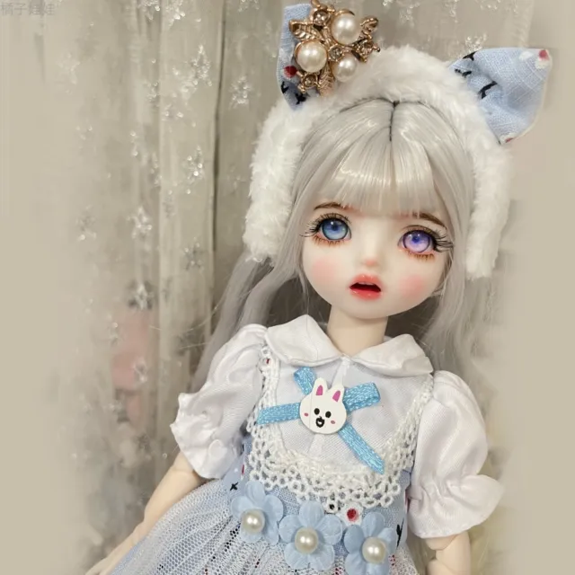 Cute 1/6 BJD DOLL 30cm Girl Body Ball Jointed Doll Eyes Face Makeup Hair Clothes