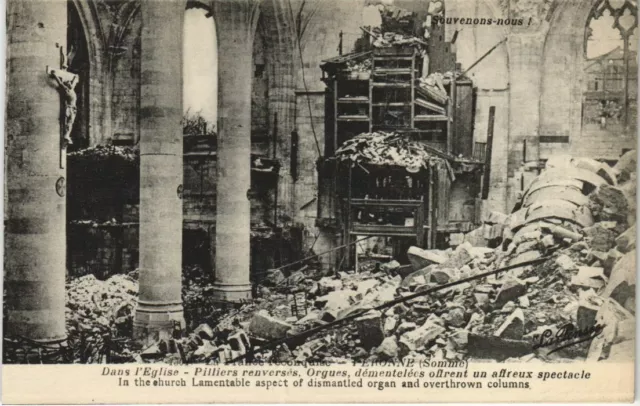CPA Military War PERONNE in the Church Organ Ruins (808408)