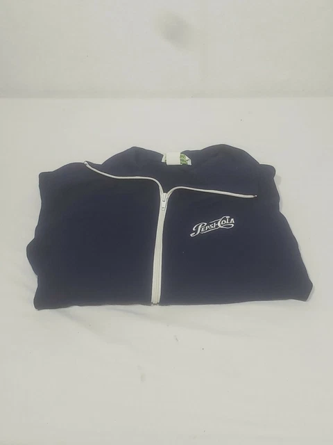 Vintage Pepsi Palm Beach Sweat Jacket Men’s Large Navy White Single Dot Zip