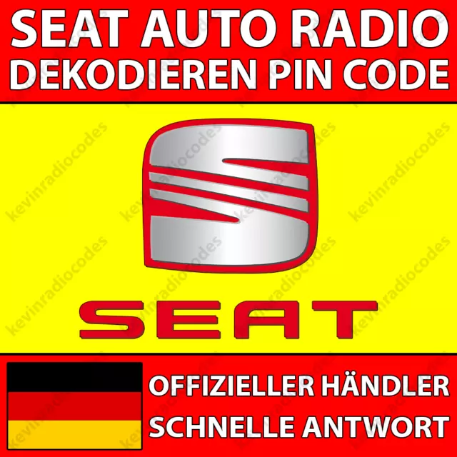 ✅Seat Radio Dekodieren Pin Code Alhambra Toledo Exeo Cordoba Mii Rns Rcd Rns-E✅