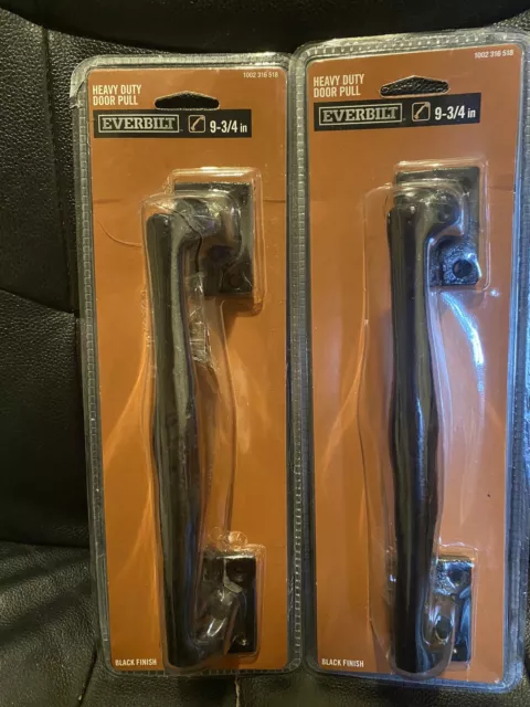 Everbilt Heavy Duty Door Pull 9-3/4 Black Finish Gate Shed Balcony Slide Handle
