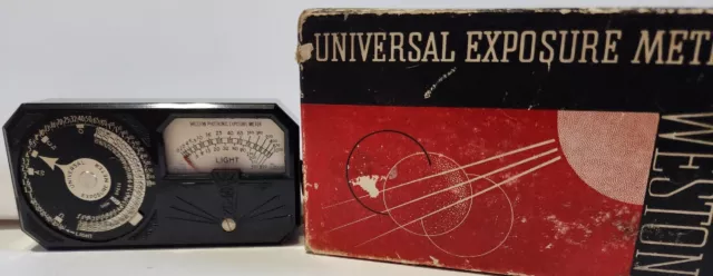 Weston Universal Photronic Light Exposure Meter, Model 650 Original Box Vintage
