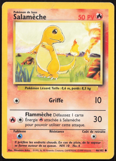 CARTE POKÉMON SALAMÈCHE 46/102 Set de base Français EUR 7,50 - PicClick FR