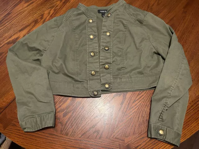 Women’s Torrid Cropped Jacket Army Green 1