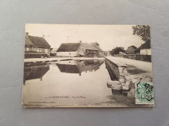 CPA / Carte postale ancienne - SAINT (ST) LEGER VAUBAN - Vue de l'étang (89)