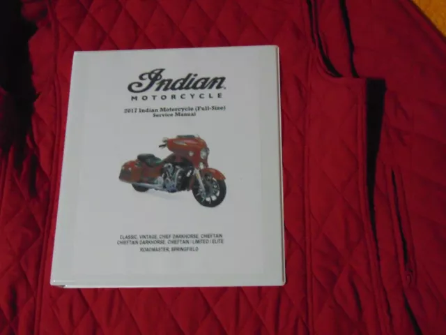 2017 Indian full size touring motorcycle repair workshop service manual binder