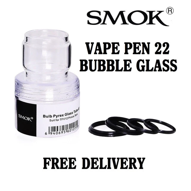 SMOK VAPE PEN 22 Bubble Bulb Fatboy Genuine Replacement Glass + Spare O  Rings £6.99