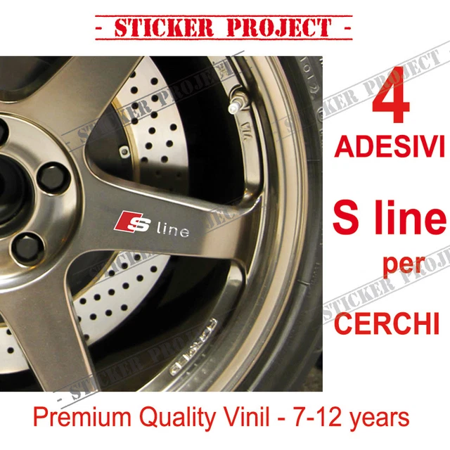 ADESIVO CERCHI In Lega Logo AUDI SPORT S LINE A3 A4 A5 TT Q3 Q5 S-line Stickers - Foto 5
