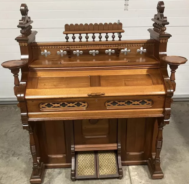 BEAUTIFUL PUMP REED ORGAN. Antique Allmendinger Ann Arbor, MI w/ Holtzman Seat BEAUTIFUL PUMP REED ORGAN. Antique Allmendinger Ann Arbor, MI w/ Holtzman Seat
