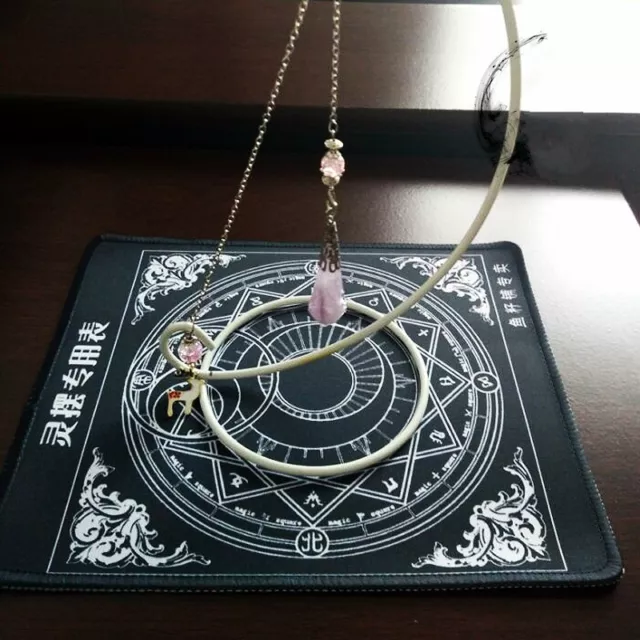 Table Pendulum Chart Triple Moon Pentacle Tarot Card Wicca Pagan Altar Prop Gift