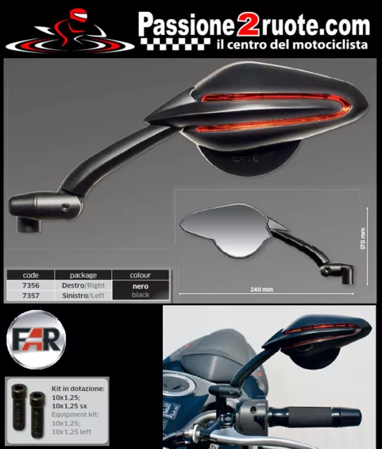 Miroirs FAR 7356 7357 Super Viper Moto Suzuki GSR 600 750 Sv 650 1000