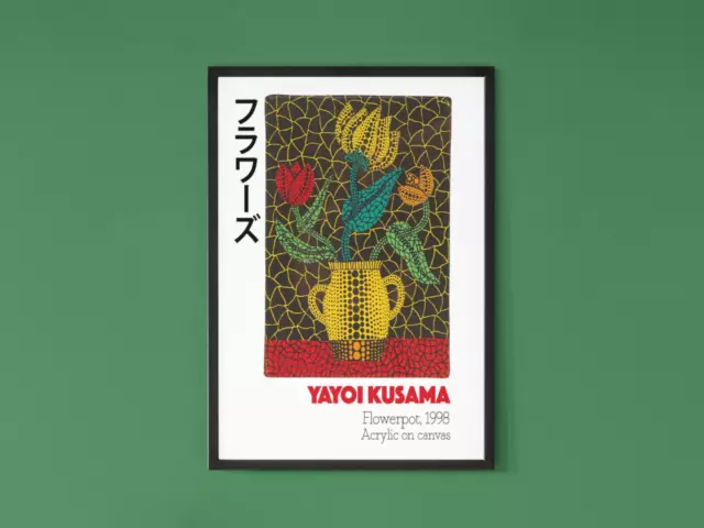 Yayoi Kusama Wall poster, Flower Pot Contemporary pop Art Exhibition Print