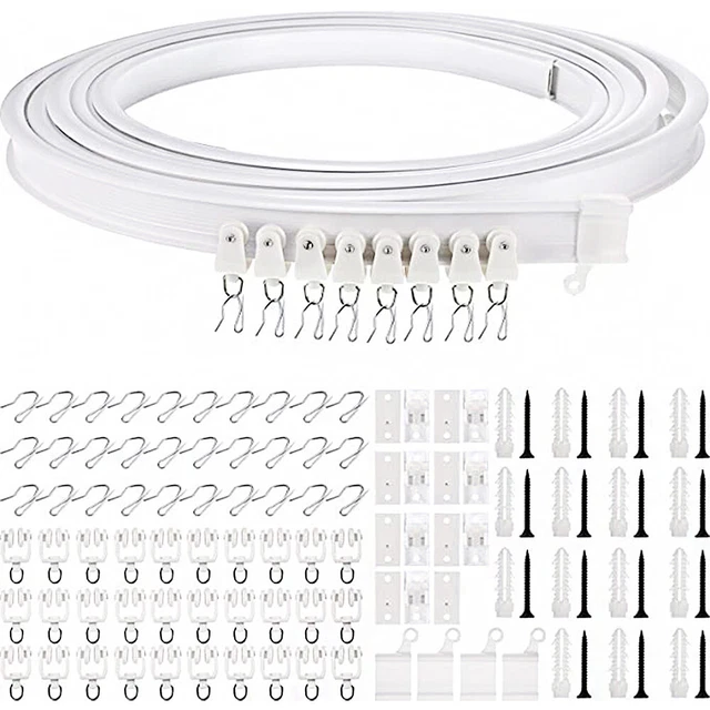 Curtain Track Set Home Ceiling 5m Top Mount Bendable Window Rod Track Suitable f