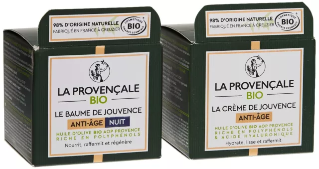 La Provençale Bio - Routine Visage Anti-Âge Crème Jour & Nuit Certifiée Bio -...