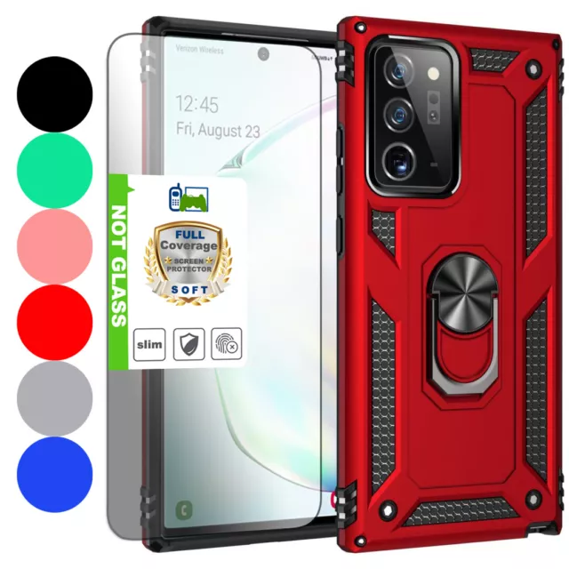 For Samsung Galaxy Note 9 10 Plus 20 Ultra Shockproof Ring Stand Case Cover