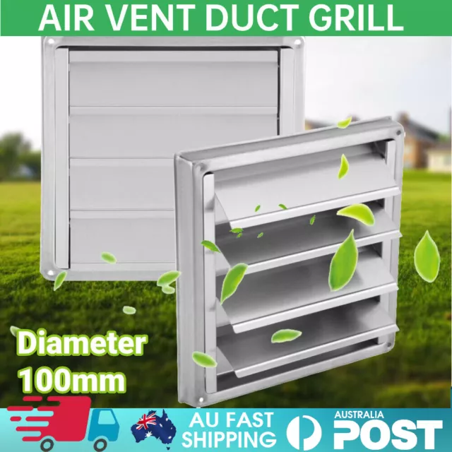 100mm Metal External Shutter Wall Air Vent Grill Grill Duct Air Vent Exhaust Fan