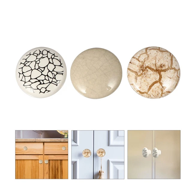 3 Pcs Wardrobe Door Knob Ceramic Handle Dresser Drawer Knobs Antique