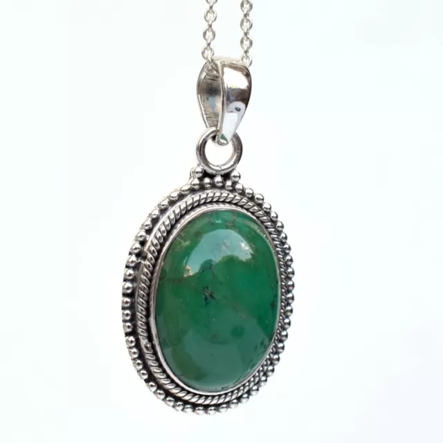 Natural Tibet Turquoise gemstone Pendant 925 Sterling Silver Turquoise Jewe-P032