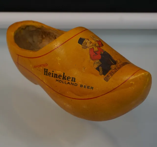 Heineken Imported Holland Beer Vintage Advertising Wooden Klomp Dutch Clog Shoe
