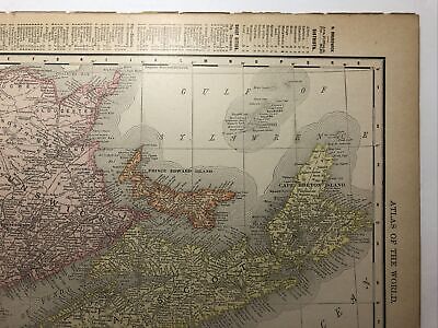 1912 Vintage MARITIME PROVINCES Atlas Map  Antique Rand McNally Imperial Atlas 3